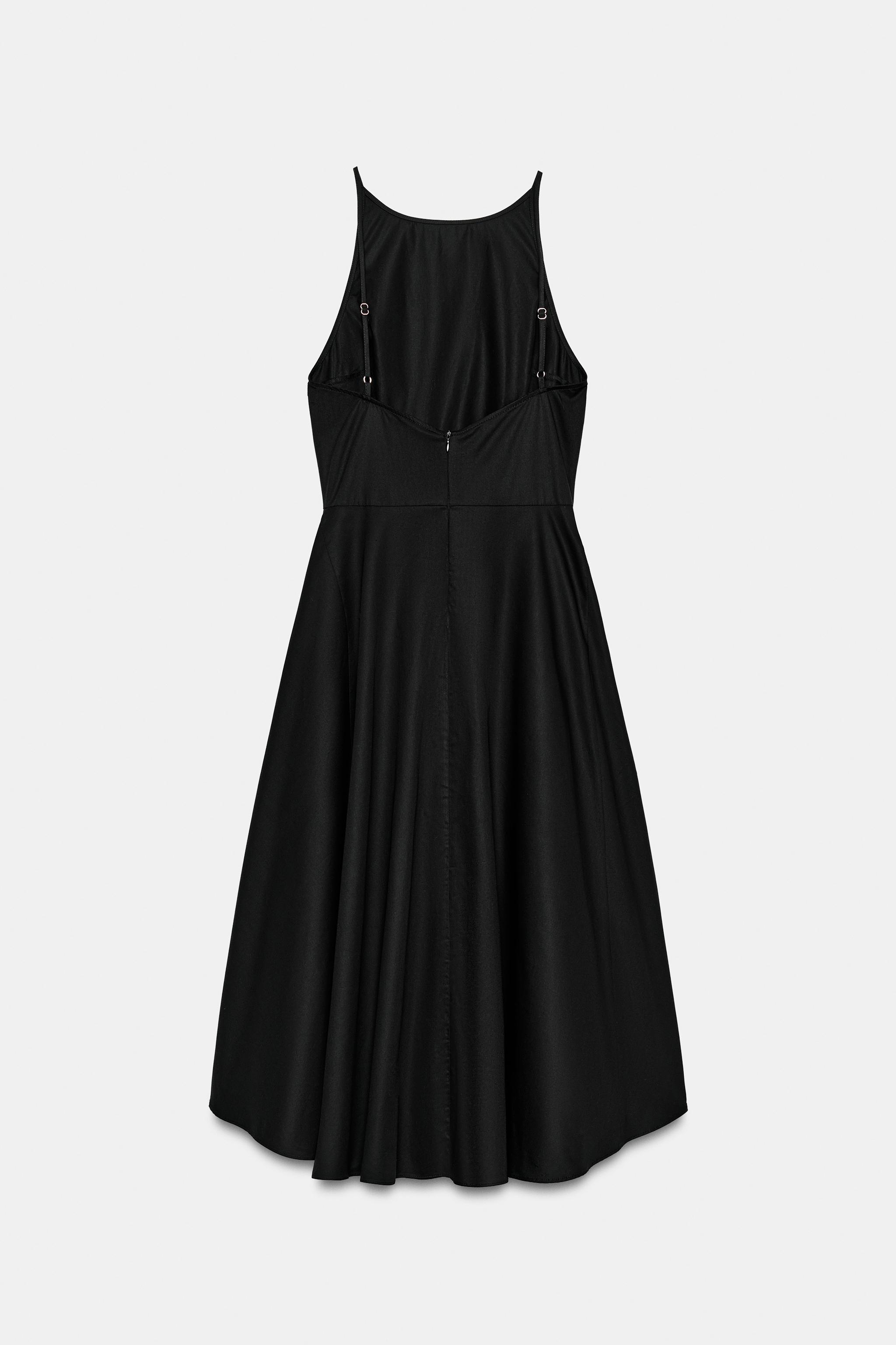 VOLUMINOUS GABARDINE MIDI DRESS